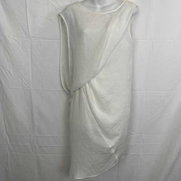 NWT HELMUT LANG White C04HC602 Sleeveless Flowy Lined Drape Dress NWT - Picture 1 of 16